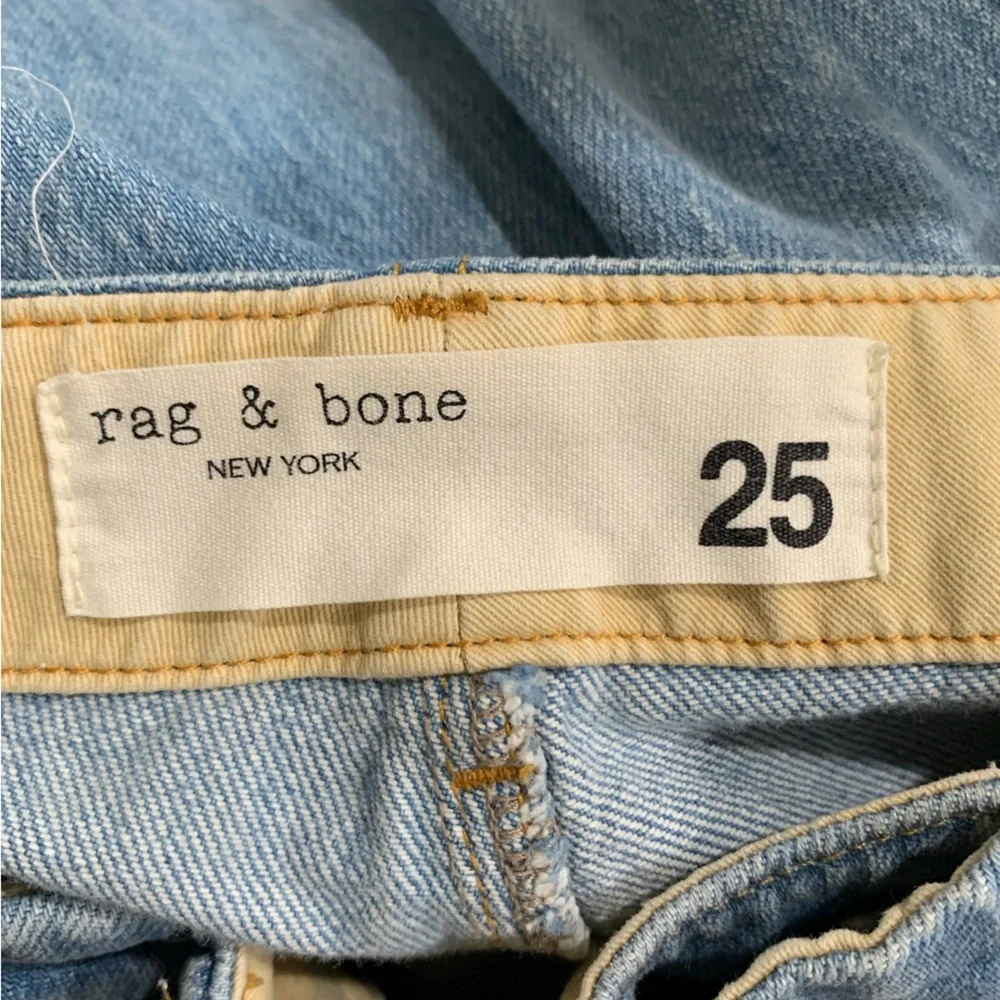 Rag & Bone Size 25 Icy Blue Light Wash High Rise Cargo Jeans Straight Leg